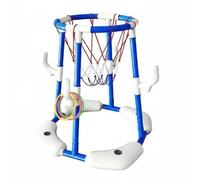 Qianly Set Basket Piscine Surface Lisse Jeu de Basket Flottant pour Familles, Extérieur, Blue, Model 011