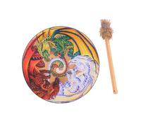 Qianly Shaman Tambour Instrument de Percussion Chamanique Musical Rond Maillet Bois Traditionnel Sibérien Adapté pour Décoration Rituelle Festival, 3 Dragon