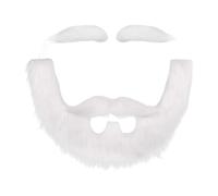 Qianly Simulation de fausse barbe à faire soi-même, faux poils faciaux pour les spectacles d'opéra d'pour Halloween, Blanc