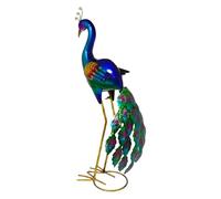 Qianly Statue de Paon de Jardin en Fer, Sculpture Animale en Métal, Figurine Décorative pour Cour, Cadeau de Pendaison de Crémaillère, Décoration de La Maiso