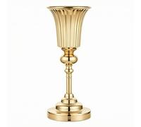 Qianly Support Floral en Fer Décoratif Porte-Arrangement Floral Base Circulaire Élégant Vase Surélevé à Évasée pr Hôtels, Or, 55CM
