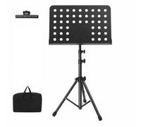 Qianly Support Musique Pliable Pince Maintien Base à Trépied Renforcée pour Feuilles Musique Livres Pendant Les Répétitions, S