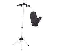 Qianly Support pour Défroisseur Porte-vêtements Vertical Étendoir à Linge et Cintre Pliant à Assemblage Facile avec Structure Télescopique Adapté pour, Noir