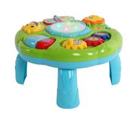 Qianly Table D'Activité Musicale pour Enfants Jeu D'Apprentissage Sensoriel Motricité Fine Éveil Rythmique Fonction Lumières et Sons Adapté Aux Bébés Nourris, Vert