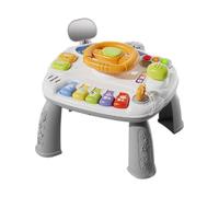Qianly Table D'activités Musicale avec Pieds Détachables - Cadeau Idéal pour La Saint-Valentin - Jouet Sensoriel 2 En 1 pour Filles de 3 à 6 Ans, Gris