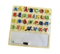 Qianly Tableau Alphabet Jouet Éducatif En Bois Alphabet Puzzles Board avec Lettres Majuscules Minuscules Activité Ludique Sensorielle Adaptée pour, Majuscule