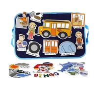 Qianly Tableau D'histoires En Feutrine Portable, Activité Sensorielle pour La Motricité Fine, Activité Préscolaire Interactive, Cadeau, bus