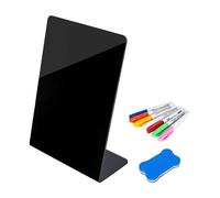 Qianly Tableau Tableau de Table Ardoise Mini Etiquette Effaçable Réutilisable en Acrylique Support L Convient à la Signalisation dans Événements Cafés, A5