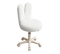 Qianly Tabouret avec Dossier Oreilles Lapin Pratique Siège Stable pour Coiffeuse, Blanc