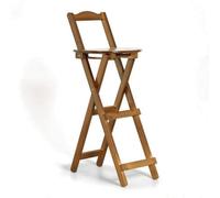 Qianly Tabouret en Bambou avec Dossier Pliable Tabouret avec Dossier Compact Chaise Haute Pliante pour Cuisine, Studio, Grand - 96CM, Thé