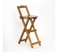 Qianly Tabouret en Bambou avec Dossier Pliable Tabouret avec Dossier Compact Chaise Haute Pliante pour Cuisine, Studio, Moyen - 84CM, Thé