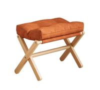 Qianly Tabouret Pliant Compact Repose-Pieds, Array, Orange, Structure Renforcée, 100% Bois Massif Importé FSA, Housse Amovible, Rembourrage En Coton Floconné