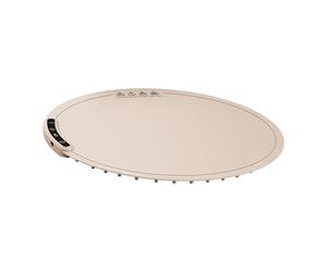 Qianly Tapis Chauffant électrique avec élément Chauffant Puissant de 300 W, Tapis de Table Chauffant Flexible avec Minuterie et Contrôle de Température à 8 N, Rond Brun Clair