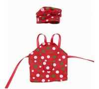 Qianly Tenue Cuisinier Miniature Créatif Ensemble Tablier Cvre-Chef Chef Polyvalent pr Décoration D'étagère , Point Rouge