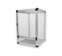 Qianly Terrarium Grillagé en Aluminium Démontable Cage Grillagée en Aluminium Robuste pour Intérieur, Argent, Porte en Maille, 32 32 46CM