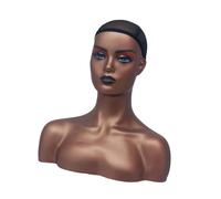 Qianly Tête de Mannequin Féminine avec épaules En PVC, Stable, pour Maquillage et Collier.