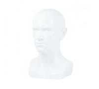 Qianly Tête D'exposition en PVC Oreilles Amovibles Buste de Tête Blanc Résistant à Rayures Présentoir pour Vitrine , Blanc Brillant Blanc