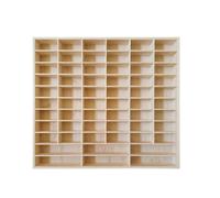 Qianly Vitrine avec Séparateurs Mural, Size to 8 | Structure En Bois Naturel, Étagère pour Petites Voitures, Ouvert, Étagère avec Compartiments, Bureau, Enfants