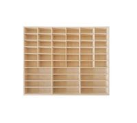 Qianly Vitrine avec Séparateurs Mural, Style to 1 | Structure En Bois Naturel, Étagère pour Petites Voitures, Ouvert, Étagère avec Compartiments, Bureau, Enfants