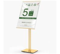 QIANMEI Support D'affichage For Affiches Avec Socle, Présentoir Sur Pied, Vue Horizontale Verticale, For Les Des Supermarchés Et Des Cafés(Gold,60x80CM)
