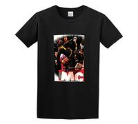 Qianqianzhi Eric Cantona United Art Cult Football Kung Fu Kick Red 7 Graphic Printed T-Shirt for Mens Black L