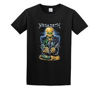 Qianqianzhi Men's 3D Megadeths T-Shirts Black XXL