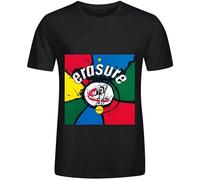 Qianqianzhi Men's Erasure The Circus Tour Pop Men Crew Neck Graphic Shirt T-Shirts Black M