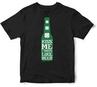 Qianqianzhi Men's I Taste Like Beer Men Mens Women 100% Cotton Irish Ireland Weed Spliff Drugs St Patrick's Day73929 T-Shirts Black M