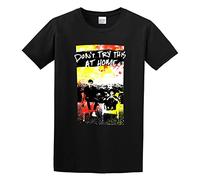 Qianqianzhi Men's Kian and JC Don't Try This T-Shirts Black 3XL