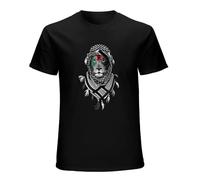 Qianqianzhi Men's Limited Palestine Li0N Free Palestine Free Gaza Palestine Flag T-Shirts Black XL