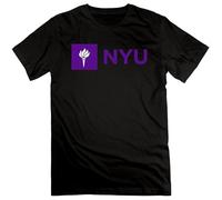 Qianqianzhi Men's NYU New York University Logo T Shirt T-Shirts Black L