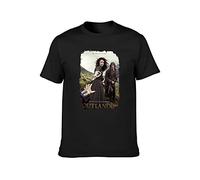 Qianqianzhi Men's Outlander TV Season 2 The Story Continues Cotton T Shirt Black 3XL