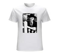 Qianqianzhi Men's Robert Mitchum Love Hate Hollywood Star Film Movie Noir Sinr Actor T-Shirts White M