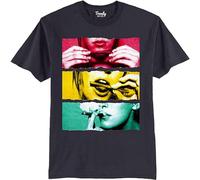 Qianqianzhi Men's Roll It Lick It Smoke It Weed Smokers T Shirt T-Shirts Black S