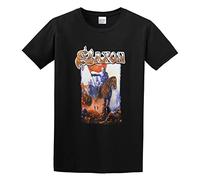 Qianqianzhi Men's Saxon Crusader Cotton T Shirt Black XL