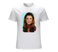 Qianqianzhi Men's Sheila French Singer Chanteuse Francaise Cotton T-Shirts White L