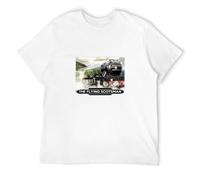 Qianqianzhi Men's The Flying Scotsman Steam Train Gift White T-Shirts White XL
