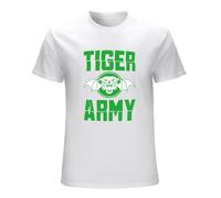 Qianqianzhi Men's Tiger Army American Band Musical Style Psychobilly T-Shirts White 3XL