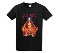 Qianqianzhi Men's World Star Hiphop Lil Kim Sexy Rap Cotton T Shirt Black M