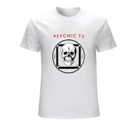 Qianqianzhi Psychic TV Force The Hand of Chance Post Punk Retro Vintage T-Shirt White 3XL