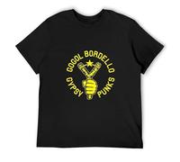 Qianqianzhi Return Men's Gogol Bordello Band Logo T-Shirt Black S