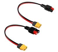 QIANRENON 12AWG 45A Connector to XT60 Female Extension Cable Solar Panel to Lithium Battery Connector Adapter, for Outdoor Power Bank, Lithium Battery Pack, 30cm/11.8in,2pcsY