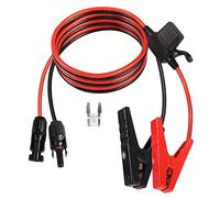 QIANRENON 12AWG Solaire Panneau Extension Câble avec Crocodile Pince Solaire Connecteur à Batterie Pince Alimentation Câble, 25A Fusible, pour Voiture Batterie,équipement Extérieur, 1,5m/4,9ft