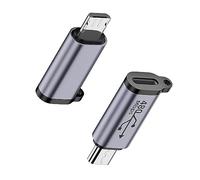 QIANRENON 18W Micro USB Mâle à USB C Femelle Chargement Données Connecteur 480Mbps Micro USB 2.0 Fiche à USB C Prise Adaptateur, Al Alliage, pour MP3 MP4 Digital Camera Car Recorder, 2Pcs