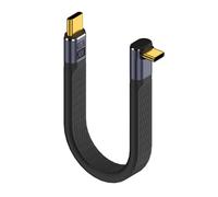QIANRENON 240 W - Fiche USB 4.0 C vers fiche C coudée à 90° - PD - Charge rapide - 40 Gbps - Type C - Câble de données plat et flexible - Pour smartphone Thunderbolt 3/4 Power Bank - 13 cm (courbure