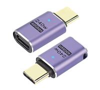 QIANRENON 240W 40Gbps USB C Adaptateur USB C 4.0 mâle à Femelle Connecteur, Indicateur LED, Soutien Transmission Audio et vidéo 8K, pour Smartphone Tablette Steam Deck, 2 Pcs