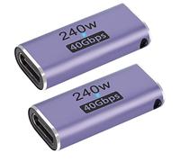 QIANRENON 240W 40Gbps USB4.0 C Femelle à Femelle Adaptateur Coupleur Type C 4.0 Femelle Connecteur Extender, Indicateur LED, Soutien Transmission Audio et vidéo 8K, 2 Pcs