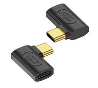 QIANRENON 240W USB4.0 C 90° Angle Adaptateur 40Gbps USB Type C 4.0 Mâle à Femelle L Angle Connecteur PD240W/50V, pour 8K Audio/Vidéo Ordinateur Portable Tablette Steam Deck, 2Pcs (Courbure Latéral)