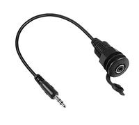 QIANRENON 3.5mm TRS Threaded Fixed Waterproof Cable 1/8 mâle vers femelle Embarqué montage Stereo Adaptateur 3.5mm Plug to Jack Casques Mount Cable, pour Voitures Caravane Mobilier, 30cm/11.8in