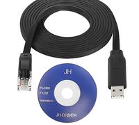 QIANRENON 3m USB Console Câble USB à RJ45 Réseau Débogage Câble USB à Console Contrôle Configuration Câble, Puce FT232, TTL 0V-5V, avec Pilote CD, pour Commutateur Routeur Pare-feu Serveur, 9.8ft